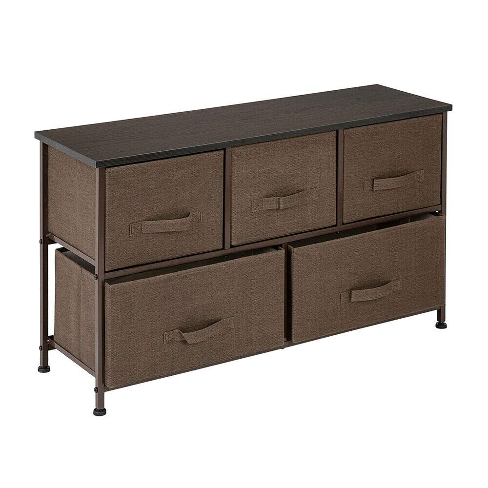 1 Pcs New 5-Drawer Dresser with Ample Storage Space, Brown Wooden Closet Organizer for Bedroom & Closet - Perfect for Home, Office, or Dorm Organization #HINH