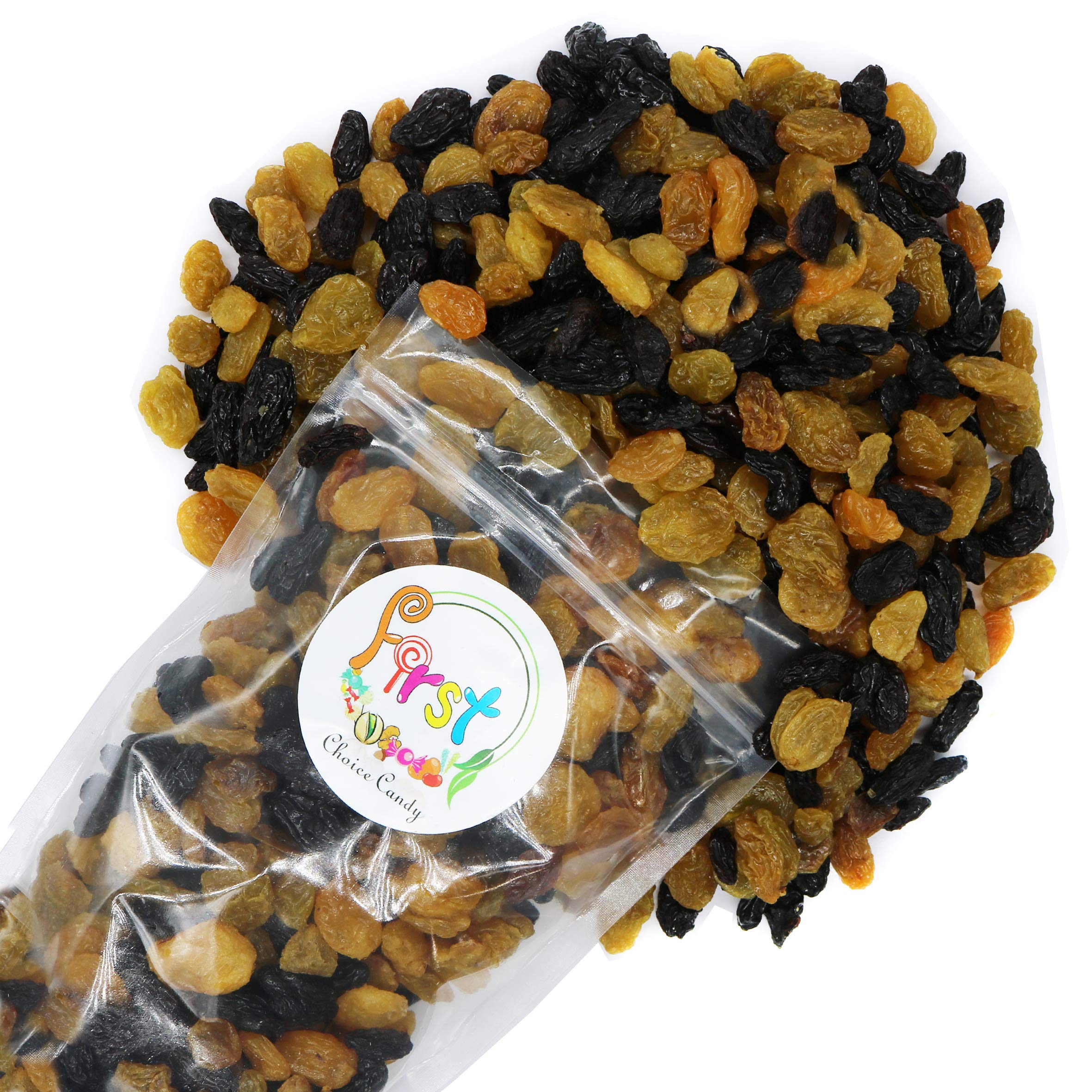 FirstChoiceCandy Jumbo Seedless Raisins - Premium Natural Dried Fruit Snack (Golden & Black Mix, 5lb Bulk) - Healthy On-the-Go Snacks for Kids, Baking & Trail Mix
