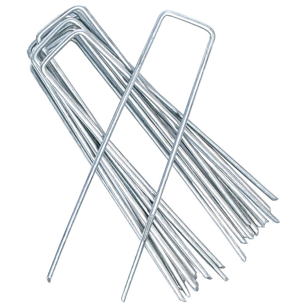 100 Pack 6 Inch Heavy Duty Steel Garden Stakes - Landscape Staples for Securing Garden Fabric, Weed Barrier & Irrigation Tubing | Perfect for Landscaping, Ground Cover, Sod Fencing & Outdoor Projects