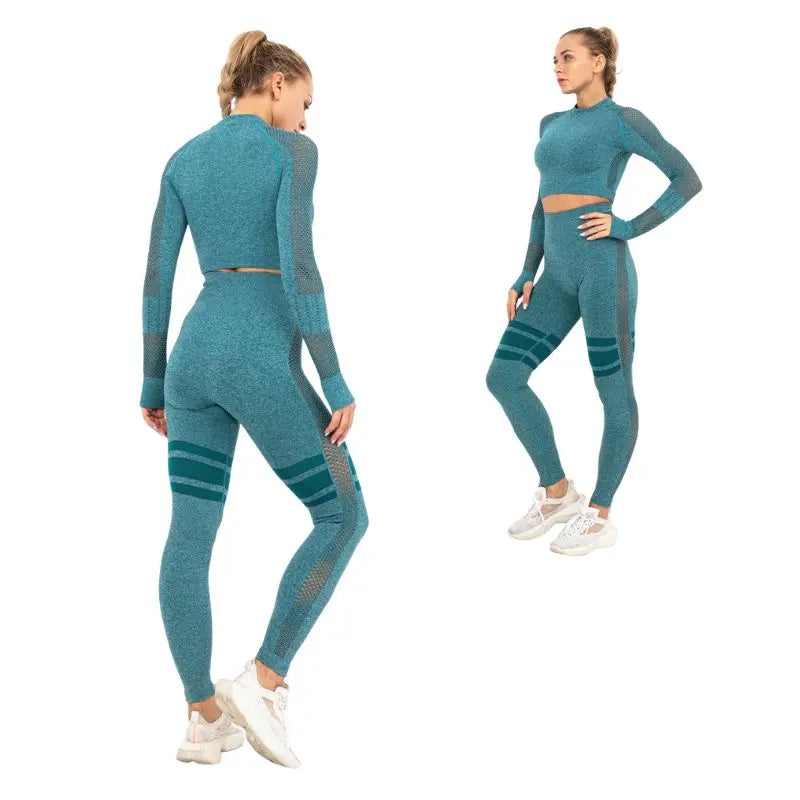 Women's Cropped Yoga Top & Shorts Set - Breathable Workout Outfit for Gym, Running & Lounge Wear | Perfect for Yoga, Pilates & Fitness Training