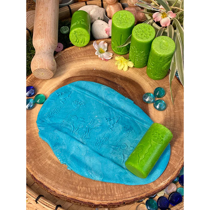 Yellow Door® Let's Roll Seasons Dough Roller Set - 4 Seasonal Textured Rolling Pins for Kids Sensory Play, Early Learning & Fine Motor Skills Development - Perfect for Playdough, Clay & Baking Activities