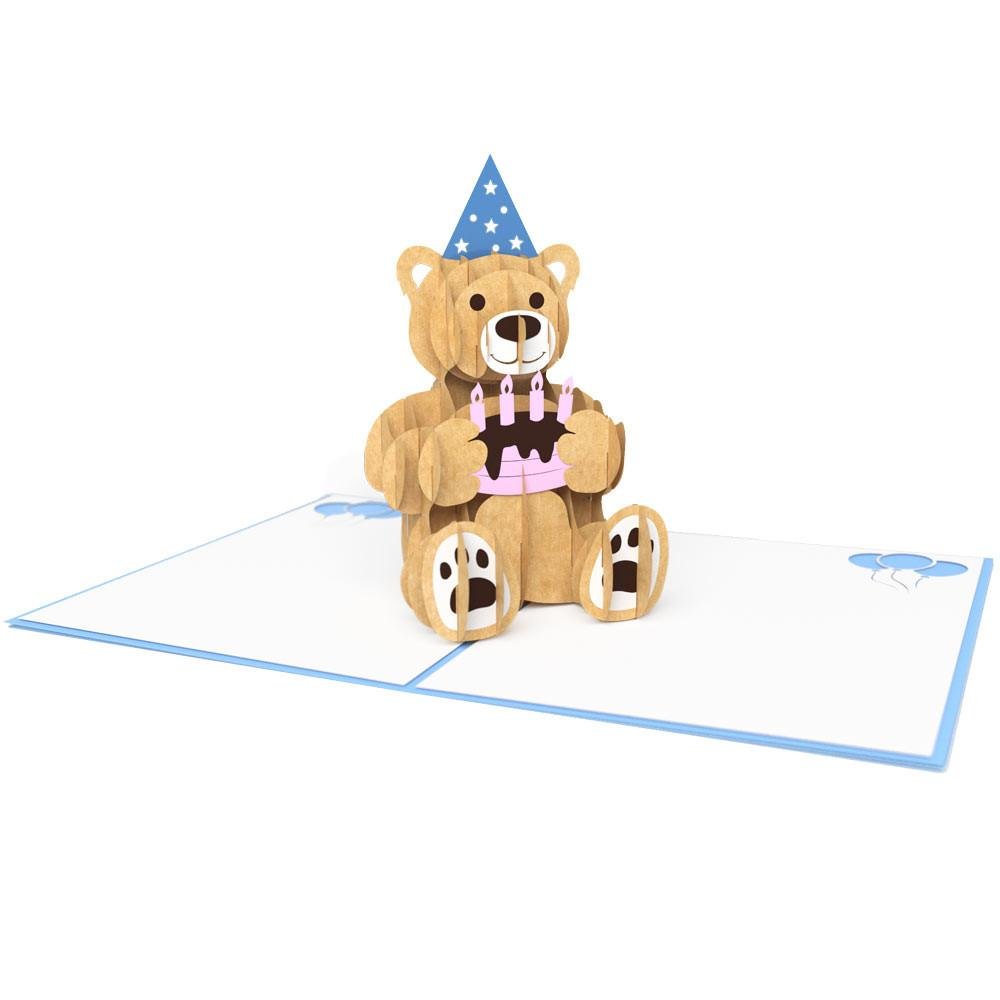 Lovepop Birthday Bear 3D Pop Up Greeting Card - Perfect for Birthdays, Anniversaries & Special Occasions