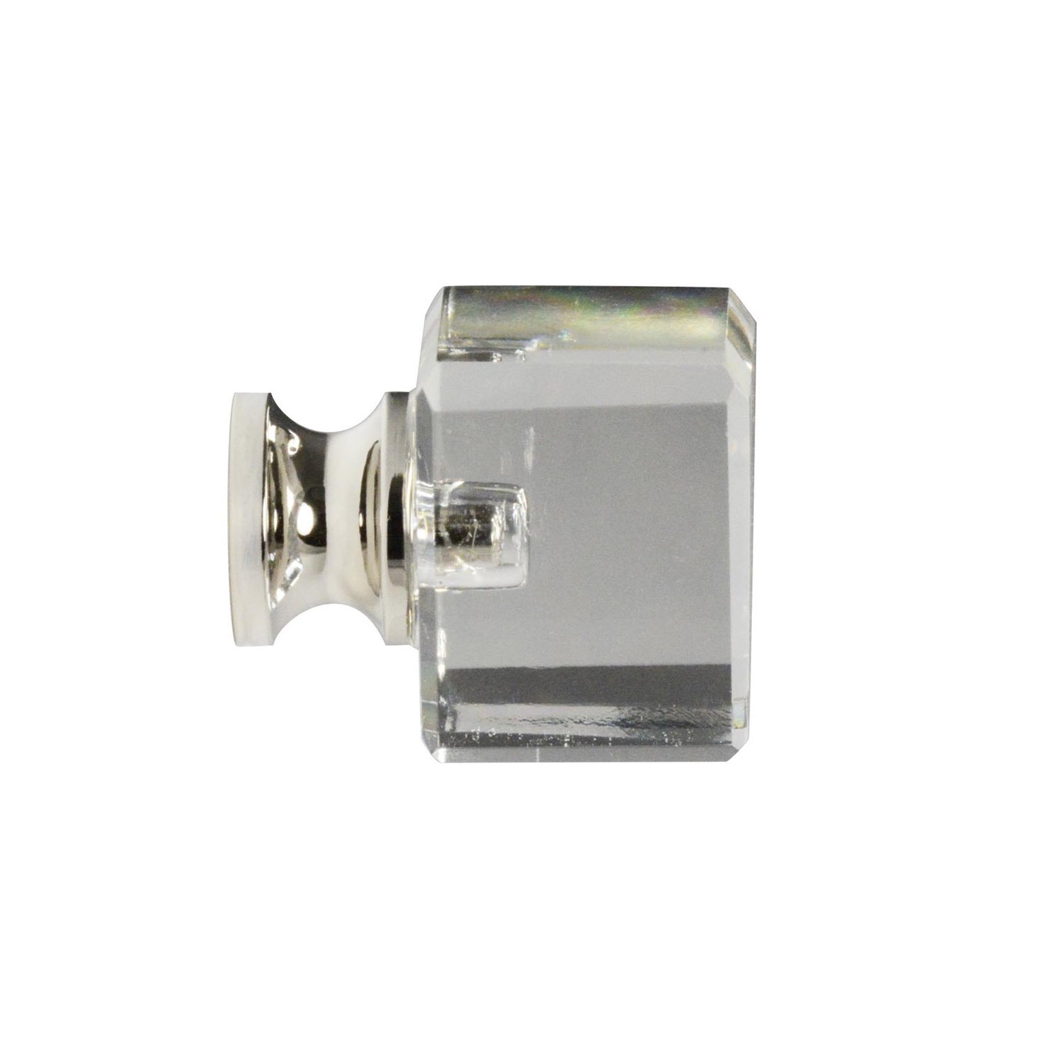 CKP #G-80 Premium Clear Glass Cabinet Knobs 1 inch (25mm) with Polished Nickel Base - 10 Pack for Kitchen Cabinets, Dressers & Furniture Hardware Upgrade