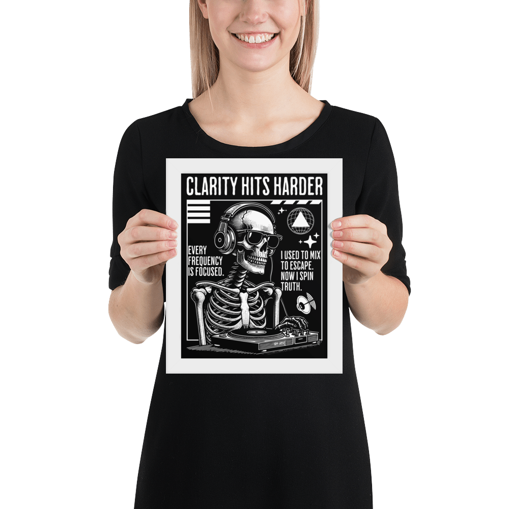 Clarity Hits Harder - Premium Framed Art Print for Wall Decor | Modern Home & Office Artwork | Perfect for Living Room, Bedroom or Gift