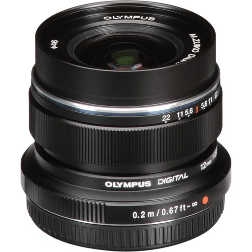 OM SYSTEM M.Zuiko Digital ED 12mm f/2.0 Wide Angle Lens (Black) - Perfect for Landscape, Street & Low Light Photography | Micro Four Thirds Mount