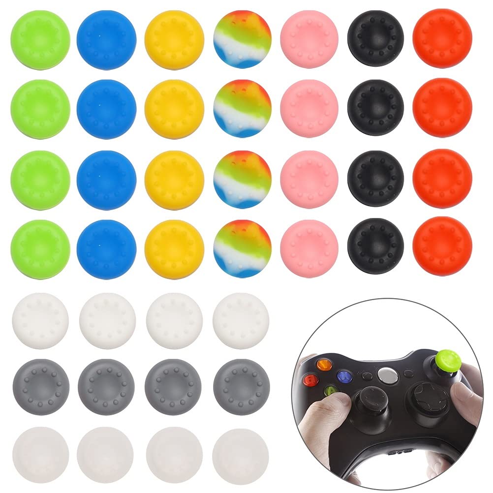 40 Pcs Silicone Thumb Grip Caps for PS5, PS4, PS3, Xbox Series X/S, Xbox One & 360 Controllers - Colorful Joystick Accessories for Enhanced Gaming Comfort & Grip - Perfect for Long Gaming Sessions & Competitive Play