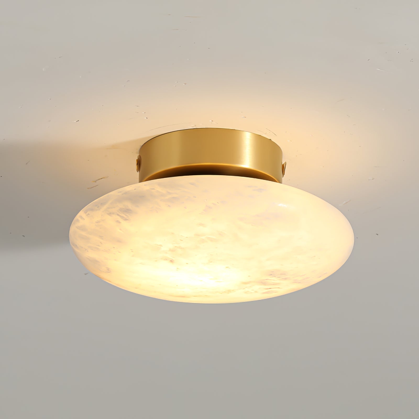 Elegant Alabaster Oval Ceiling Light Fixture - Modern White Stone Pendant Lamp for Living Room, Bedroom & Dining Room Lighting