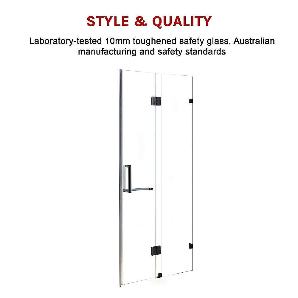 120 x 200cm Frameless Shower Screen - 10mm Tempered Glass Wall to Wall Bathroom Enclosure by Della Francesca | Modern Waterproof Bathroom Design for Home & Hotel Use