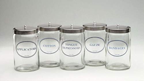 Dukal 4008 Tech-Med Glass Dressing Jar with Stainless Steel Lid - 4