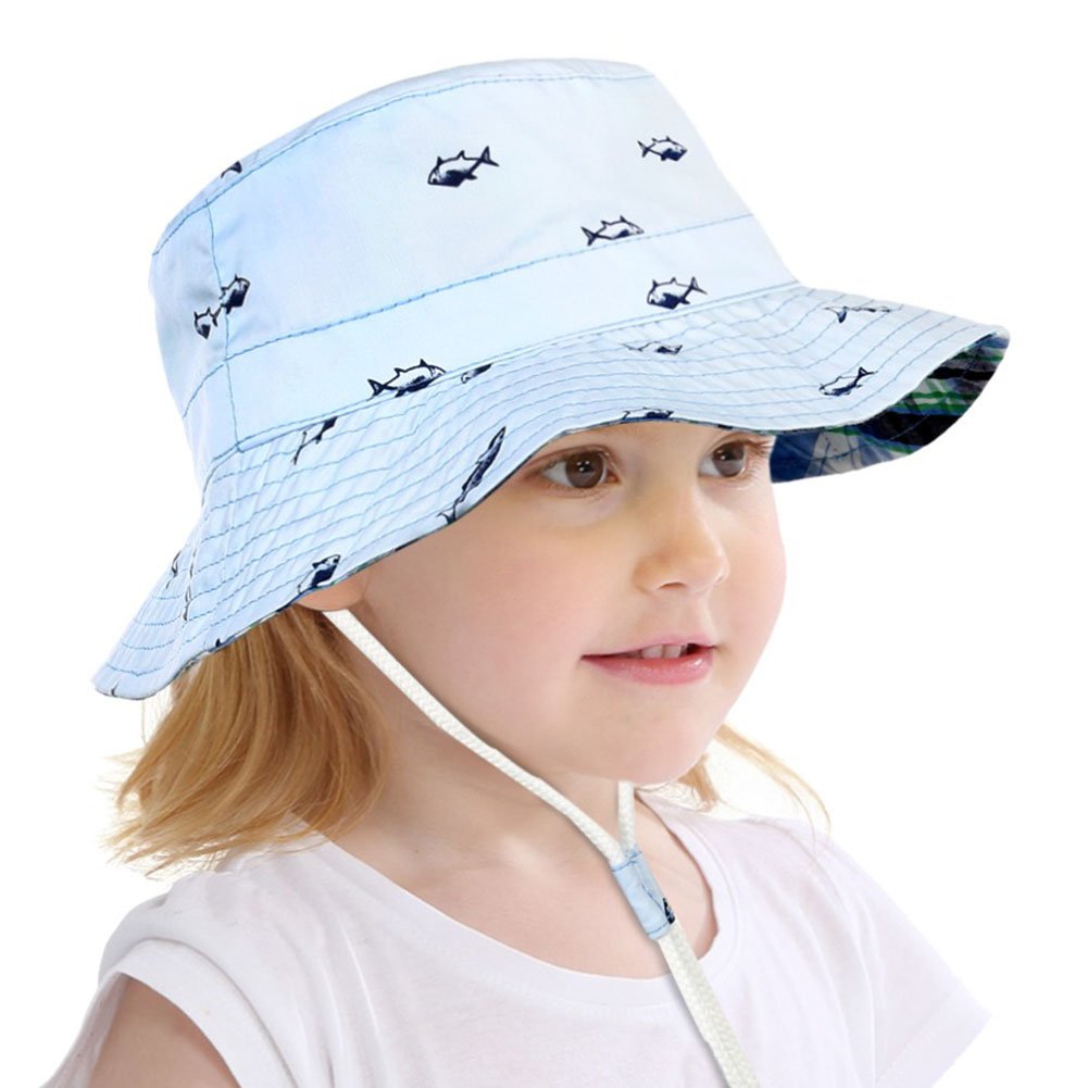 Baby Sun Hat with Chin Strap - UV Protection Swim Bucket Hat for Toddlers & Kids - Perfect for Swimming, Beach, Fishing and Outdoor Summer Activities