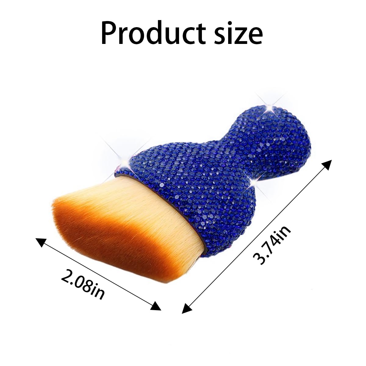 Premium Car Interior Cleaning Brush - Soft Bristle Dusting Tool with Diamond Bling Handle | Scratch-Free Dashboard, AC Vent & Interior Detailing Brush for Cars, Trucks & SUVs | Perfect for Auto Detailing, Home & Office Cleaning (Blue)