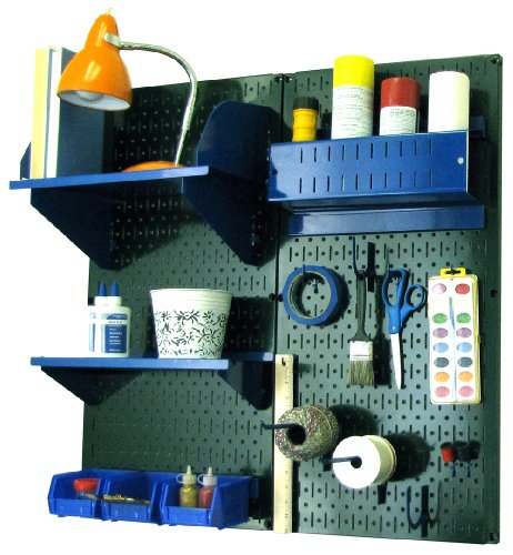 Green Pegboard Blue Accessories