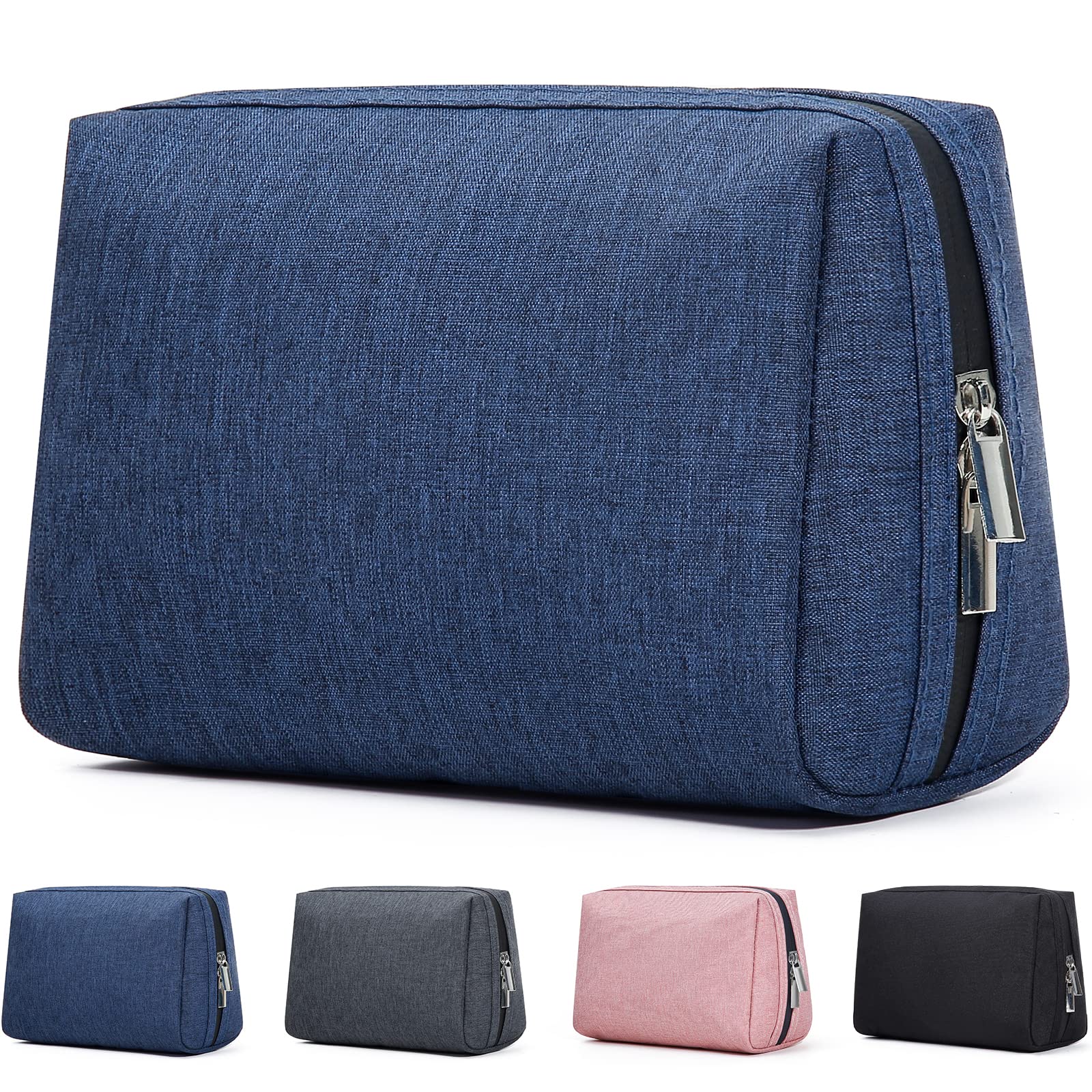 FUNSEED Premium Travel Toiletry Bag for Men & Women - Waterproof Shaving Organizer & Makeup Pouch - Portable Dopp Kit for Toiletries & Cosmetics (Blue) - Perfect for Air Travel, Camping & Gym Essentials