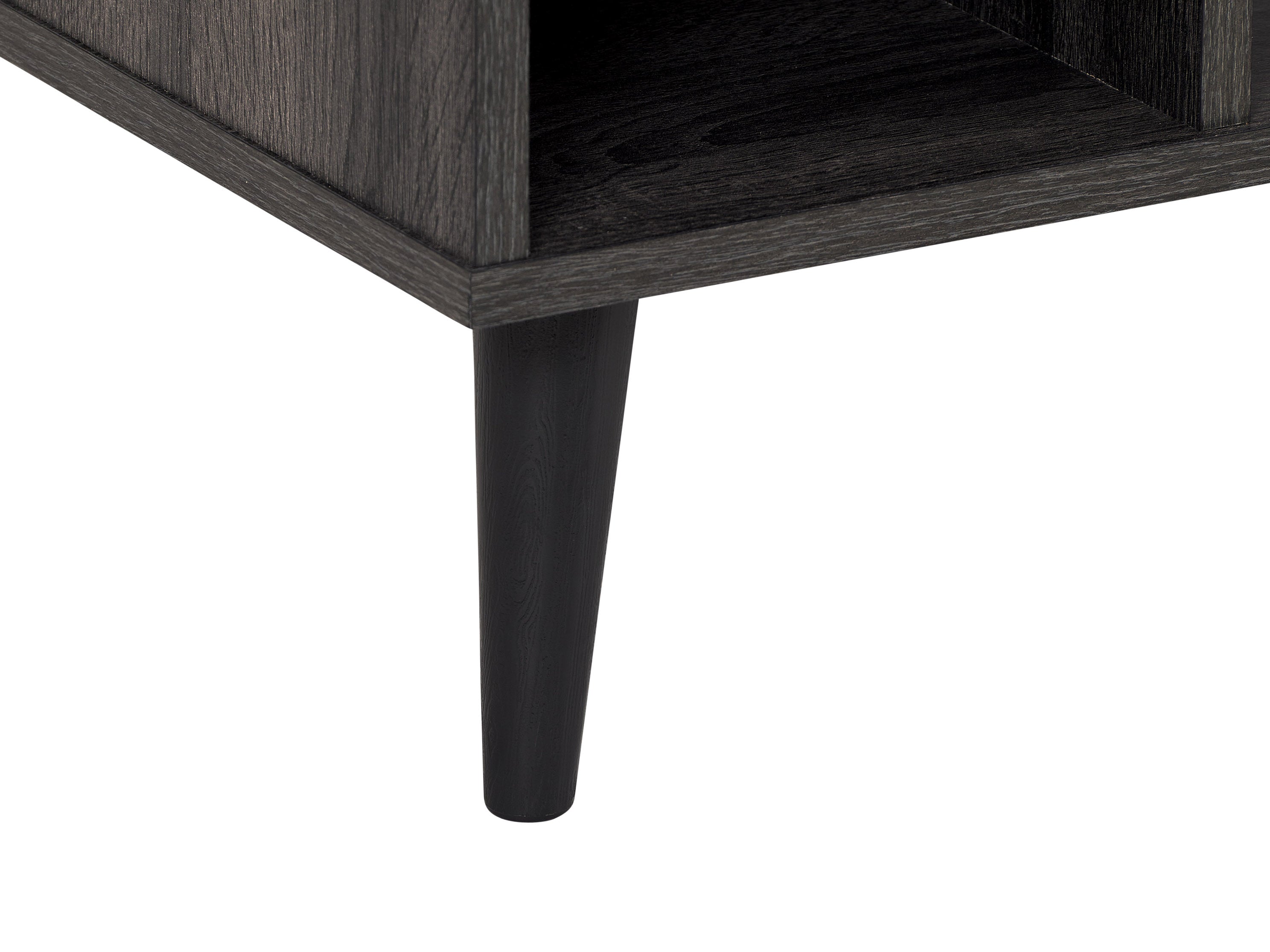 Modern Dark Grey Rectangle Coffee Table with Storage Shelf - Stylish Living Room Furniture for Small Spaces, Home Decor & Organization