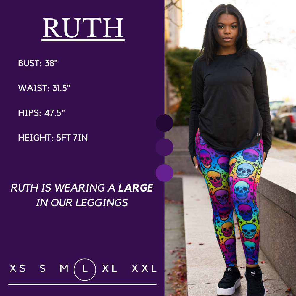 Psychedelic Skull Print Yoga Leggings for Women - High Waisted Stretchy Workout Pants for Gym, Running & Dance