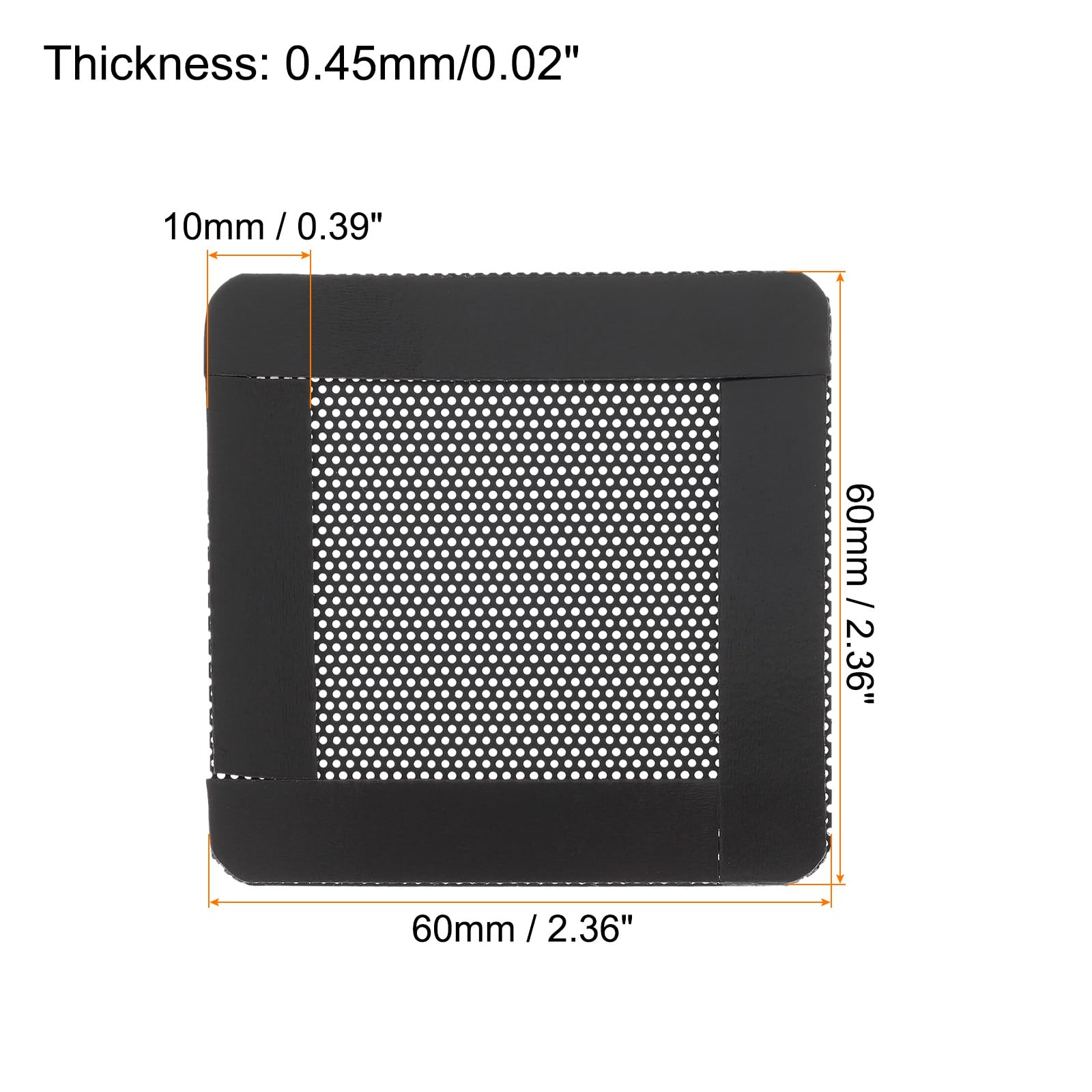3PCS 60x60mm Magnetic PC Dust Filter - Black PVC Computer Case Cooler Dustproof Mesh Cover for PC Chassis, Speakers & Gaming Rigs | Perfect for Dust Protection & Airflow Optimization in Home/Office Setups