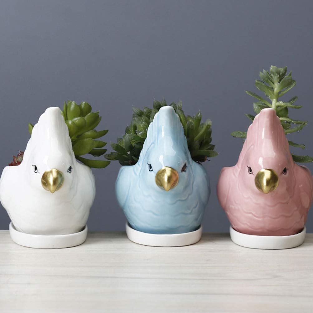 Garneck Ceramic Flower Pot Set - Succulent Planter, Cartoon Design, Home & Garden Decor for Plants, Bonsai, Desktop - Perfect for Indoor Gardening, Office Decor, and Gift Giving