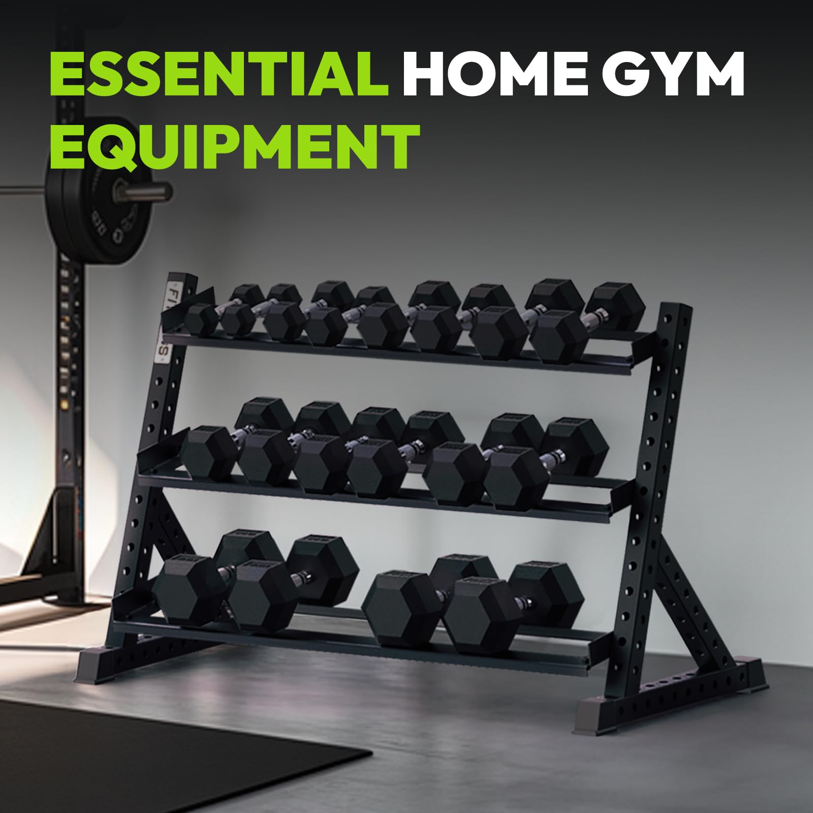 Heavy Duty 3-Tier Dumbbell Rack - 1500 lb Capacity Weight Storage Organizer for Home Gym | Perfect for Garage, Basement & Fitness Room Organization