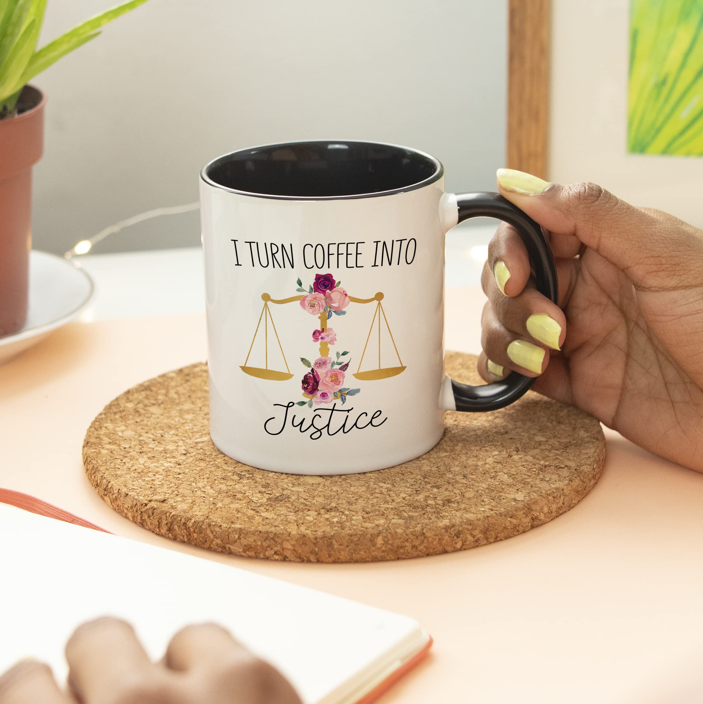 YouNique Designs 11oz Lawyer Coffee Mug for Women - Attorney & Paralegal Gift, Young Lawyer Graduation Cup with Black Handle - Perfect for Office, Courtroom & Home Use