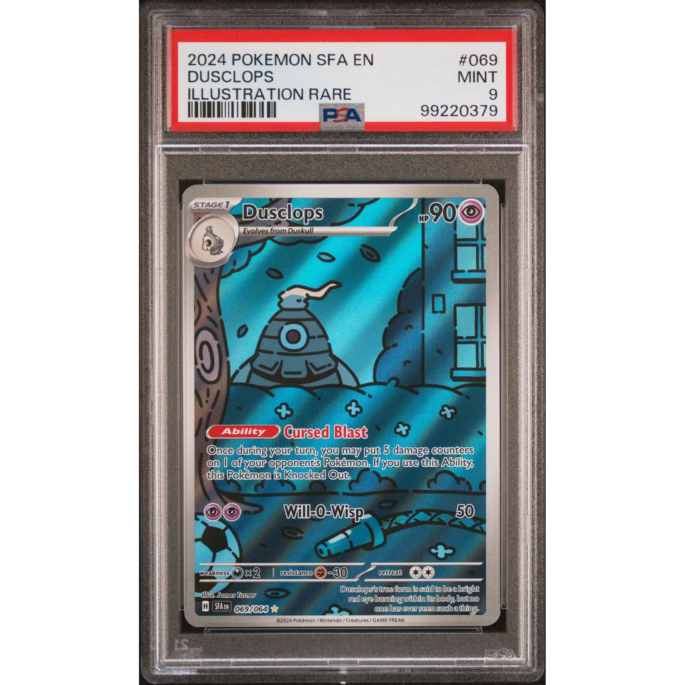 2024 Pokemon Shrouded Fable Dusclops 069/064 PSA 9 Graded Card - Rare Collectible Trading Card for Pokemon Fans & TCG Players - Perfect for Gaming, Collecting & Investment