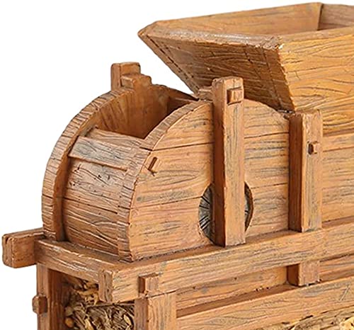 Taotenish Wooden Thresher-Shaped Flower Pot - Handcrafted Plant Container for Succulents, Herbs & Indoor Plants | Perfect for Home Decor, Office Desk & Garden Display