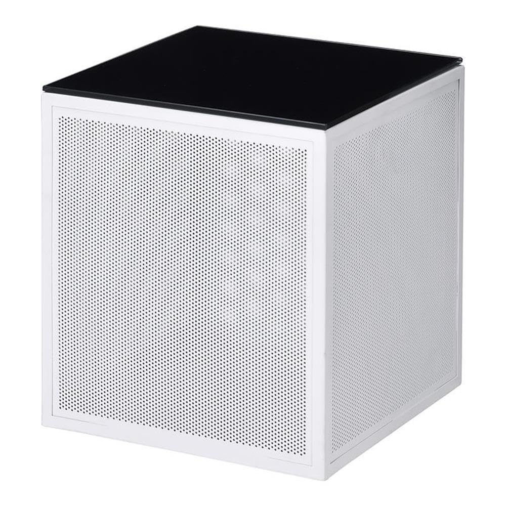 Furniture of America Kelforia Modern White Glass Top Side Table - Perfect for Living Room, Bedroom, or Office Accent Table