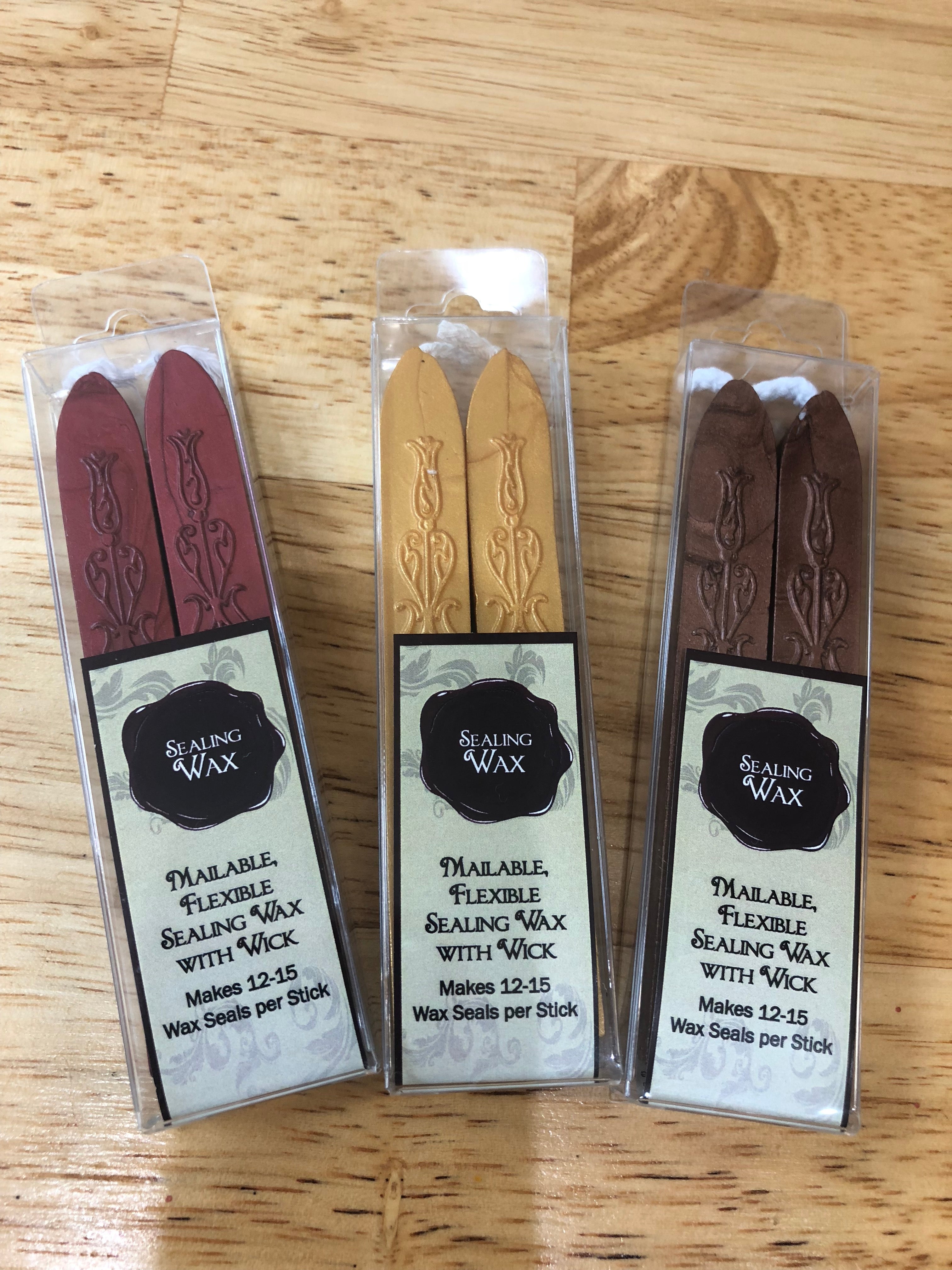 Freund Mayer & Co. Flexible Sealing Wax Sticks 2-Pack with Wick - Premium Wax for Letters, Invitations, DIY Crafts & Gift Wrapping
