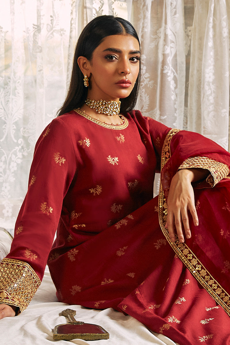 Jashan E Baharan 2-Piece Jacquard Embroidered Suit for Women – Elegant Traditional Outfit for Weddings, Parties & Festive Occasions