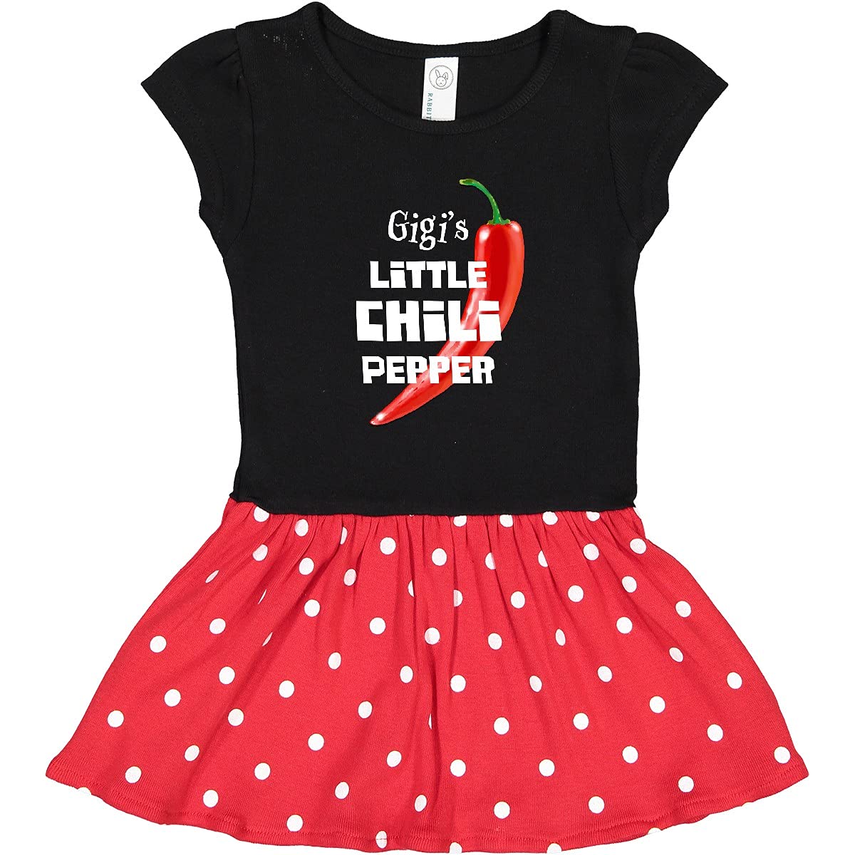 Inktastic Gigi's Little Chili Pepper Toddler Dress - Cute Baby Girl Outfit for Parties, Holidays & Family Photos | Soft Cotton Comfort for Everyday Wear