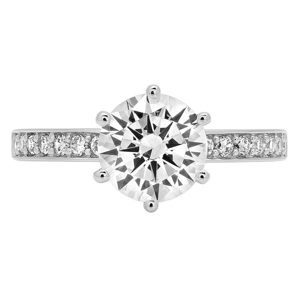 1.96 CT Brilliant Round Cut Solitaire Engagement Ring for Women - 14K White Gold Wedding Band, Anniversary & Bridal Jewelry - Perfect for Proposals, Weddings & Special Occasions