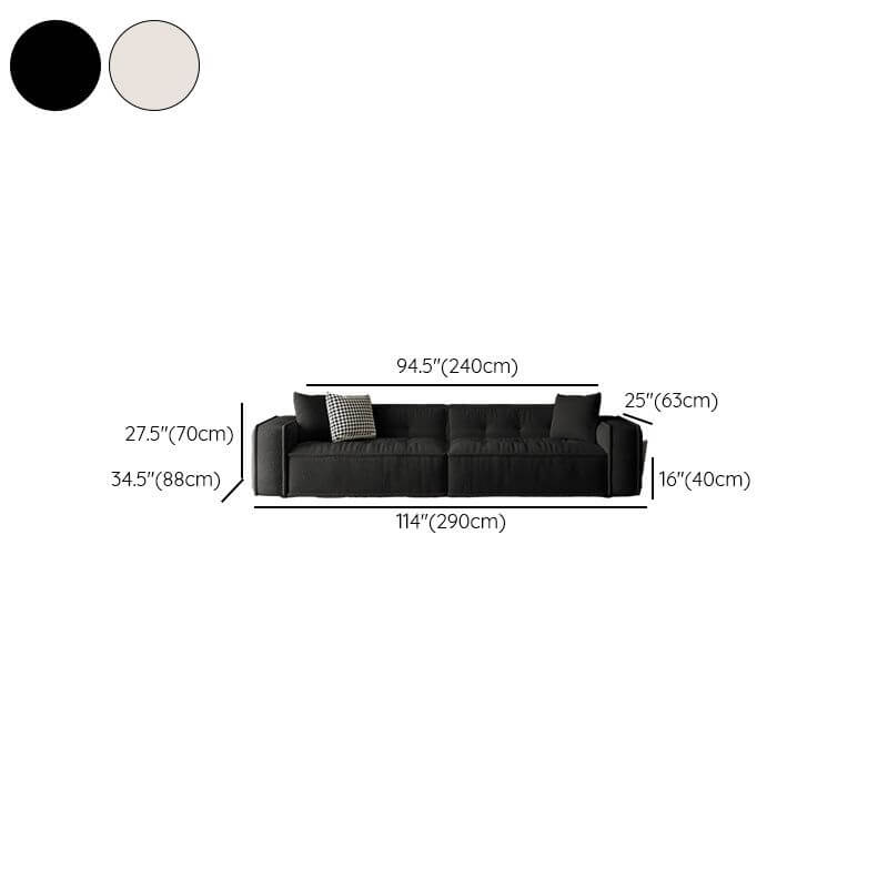 Stylish Minimalist Off-White Loveseat Sofa with 3 Decorative Throw Pillows - Perfect for Small Living Rooms, Apartments & Cozy Reading Nooks
