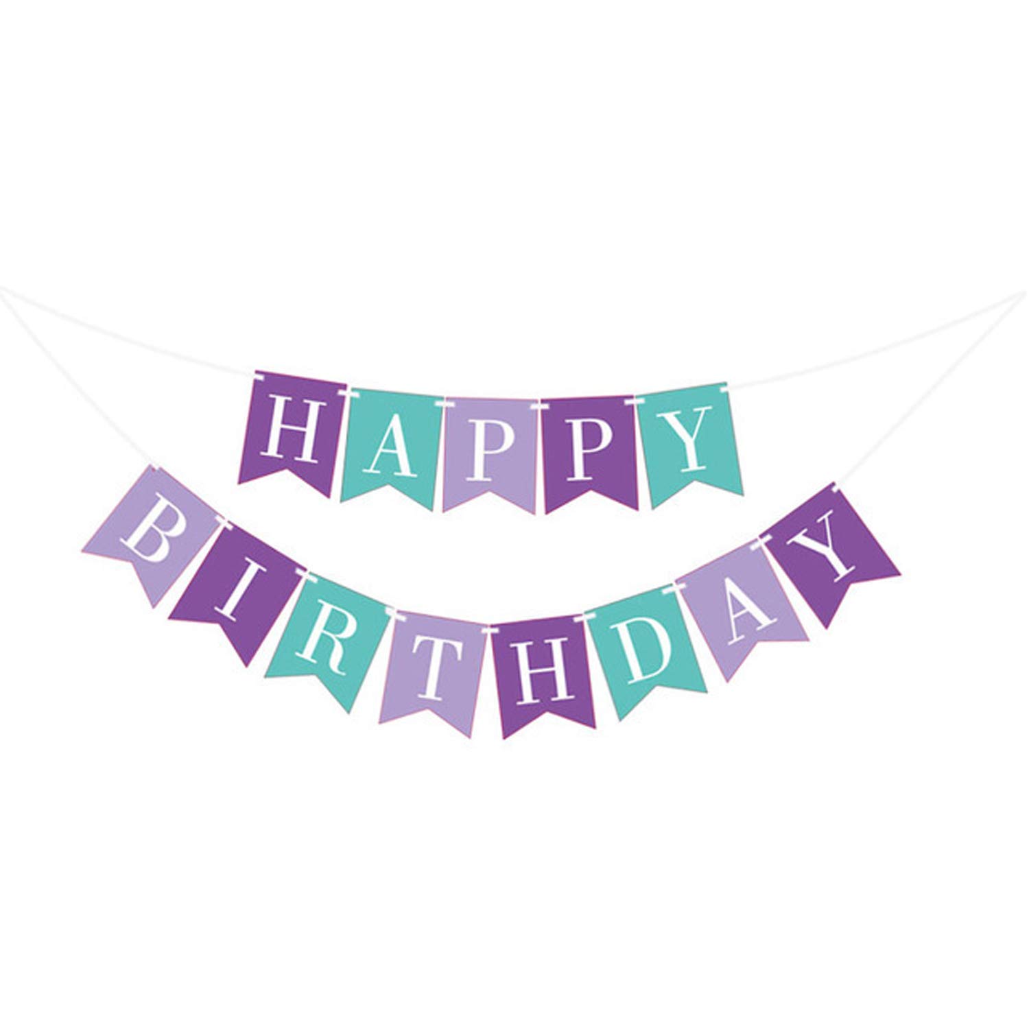 TSJ Purple Happy Birthday Banner - Premium Birthday Party Decorations & Favors Supplies for Indoor & Outdoor Celebrations