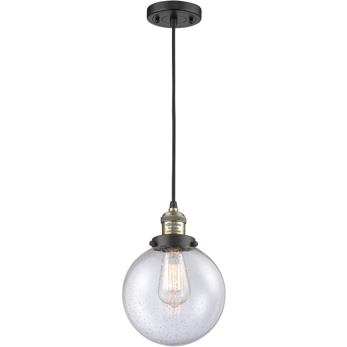 Innovative 8-LED Mini Pendant Light in Black Antique Brass - Modern Lighting Fixture for Kitchen Island, Dining Room, or Bedroom Decor