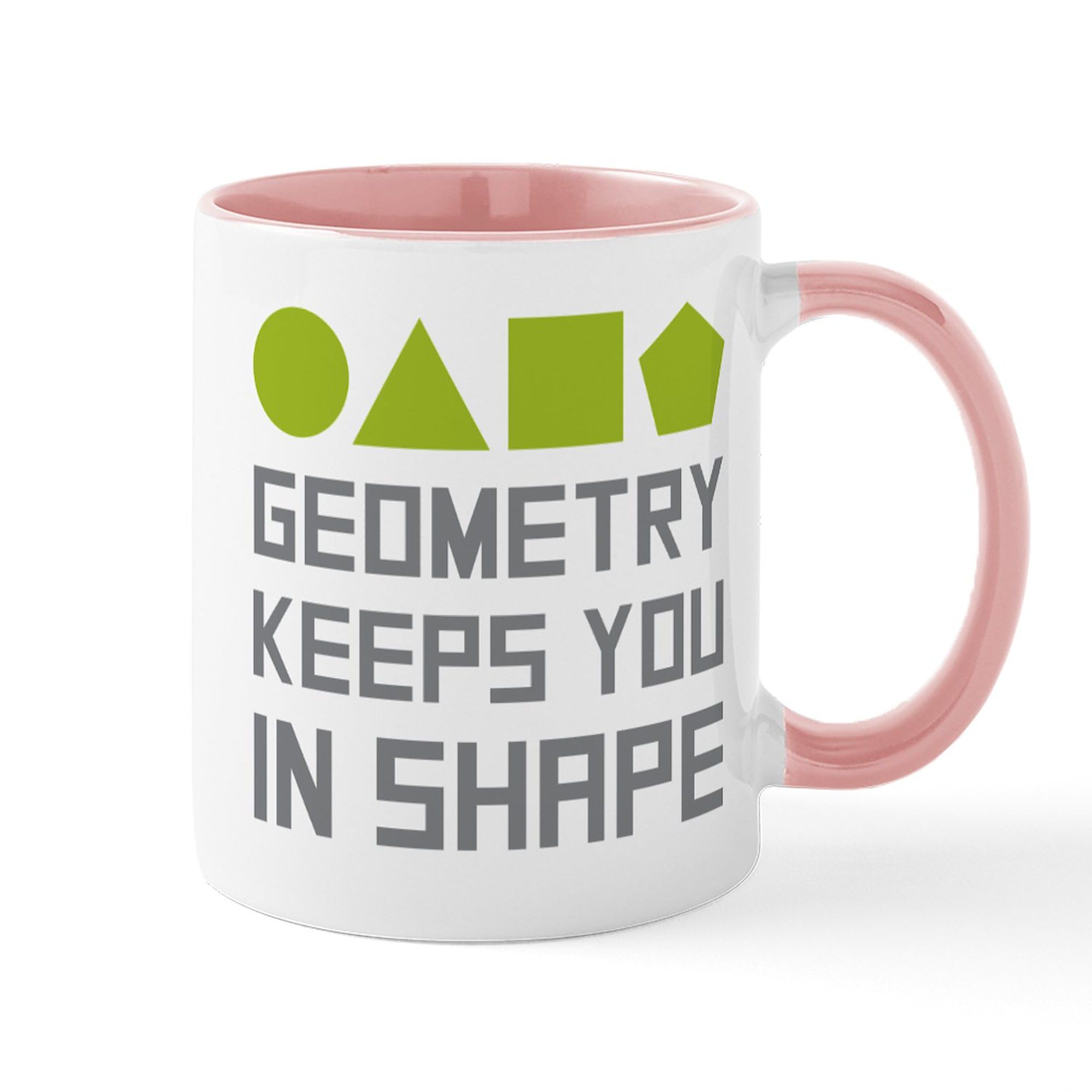 Geometry Shapes Ceramic Coffee Mug 11 oz (325 ml) - Perfect for Math Teachers, Students & Office Use