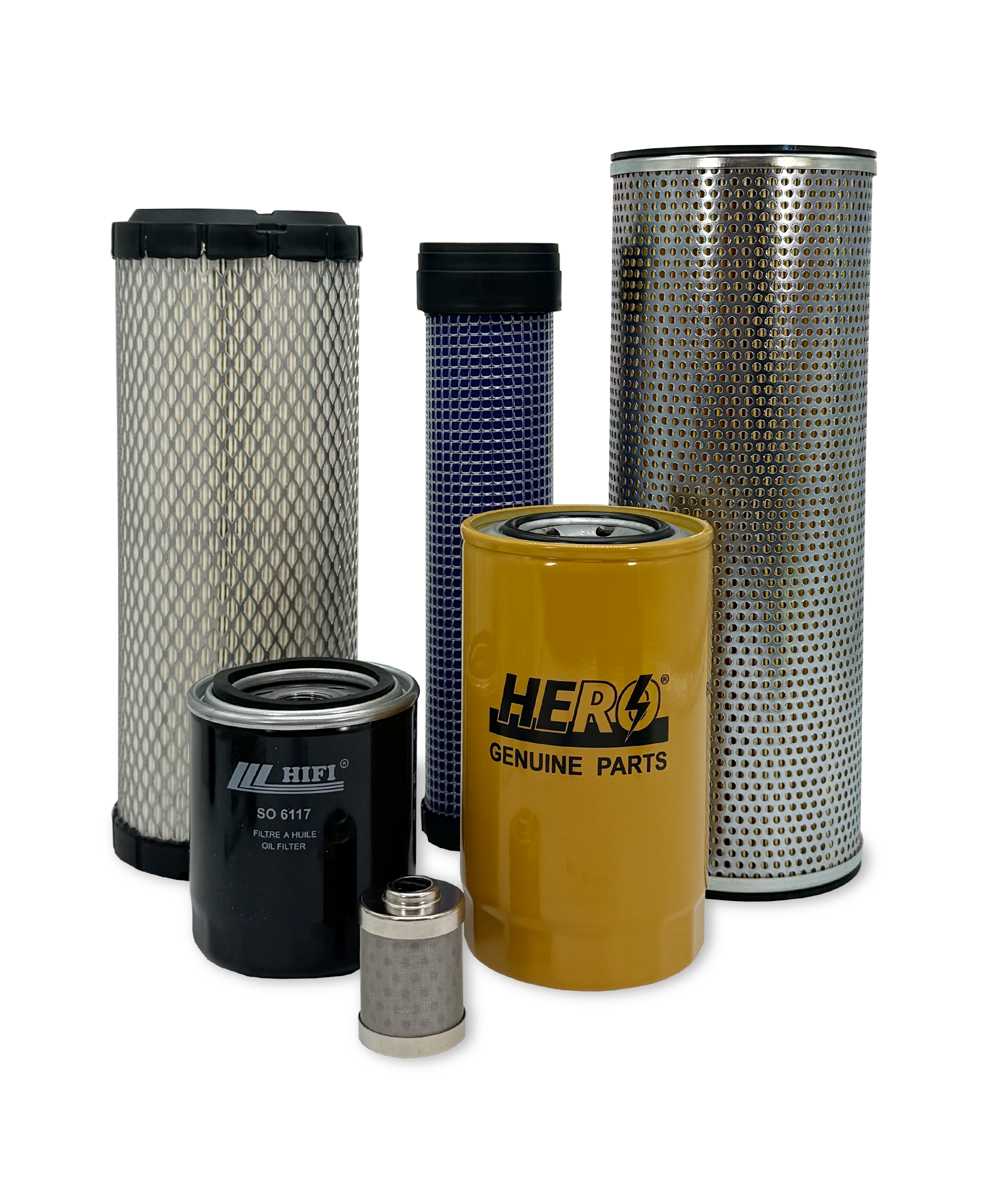 HERO® Maintenance Filter Kit for Takeuchi TB145 Excavator - Air, Oil & Fuel Filters Replacement Parts - Perfect for Construction & Excavation Projects