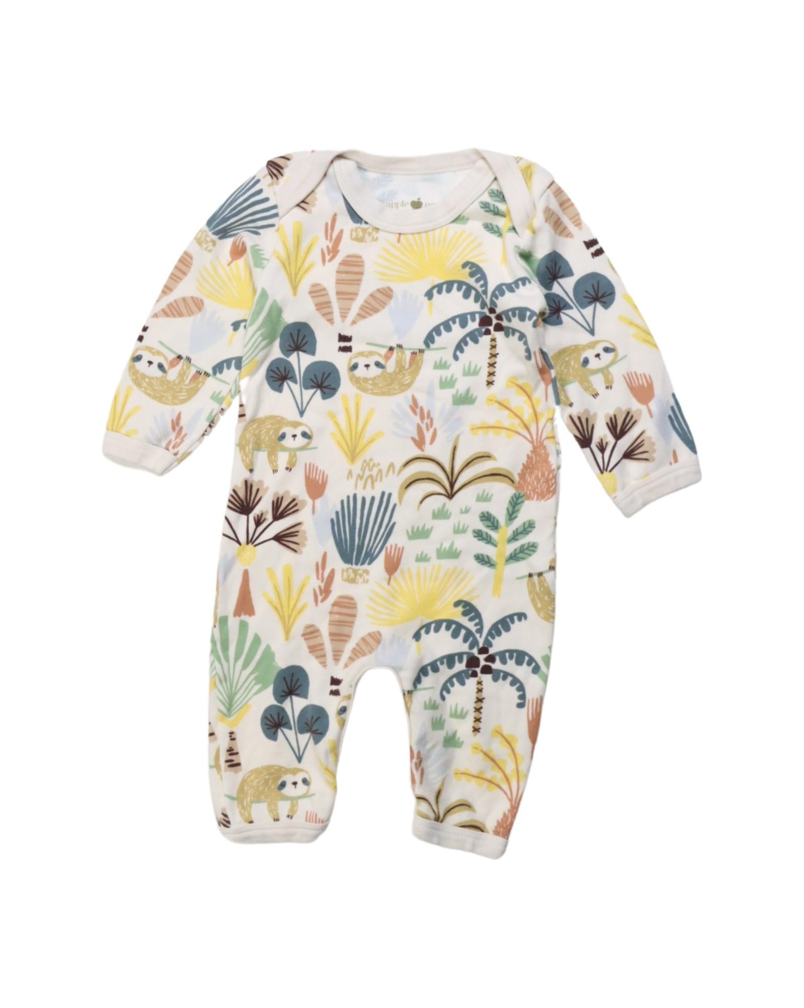 Apple Park Long Sleeve Jumpsuit & Bib Set for Babies 6-9 Months - Soft Organic Cotton Romper with Snap Closure for Easy Diaper Changes, Perfect for Playtime and Nursery Outfits