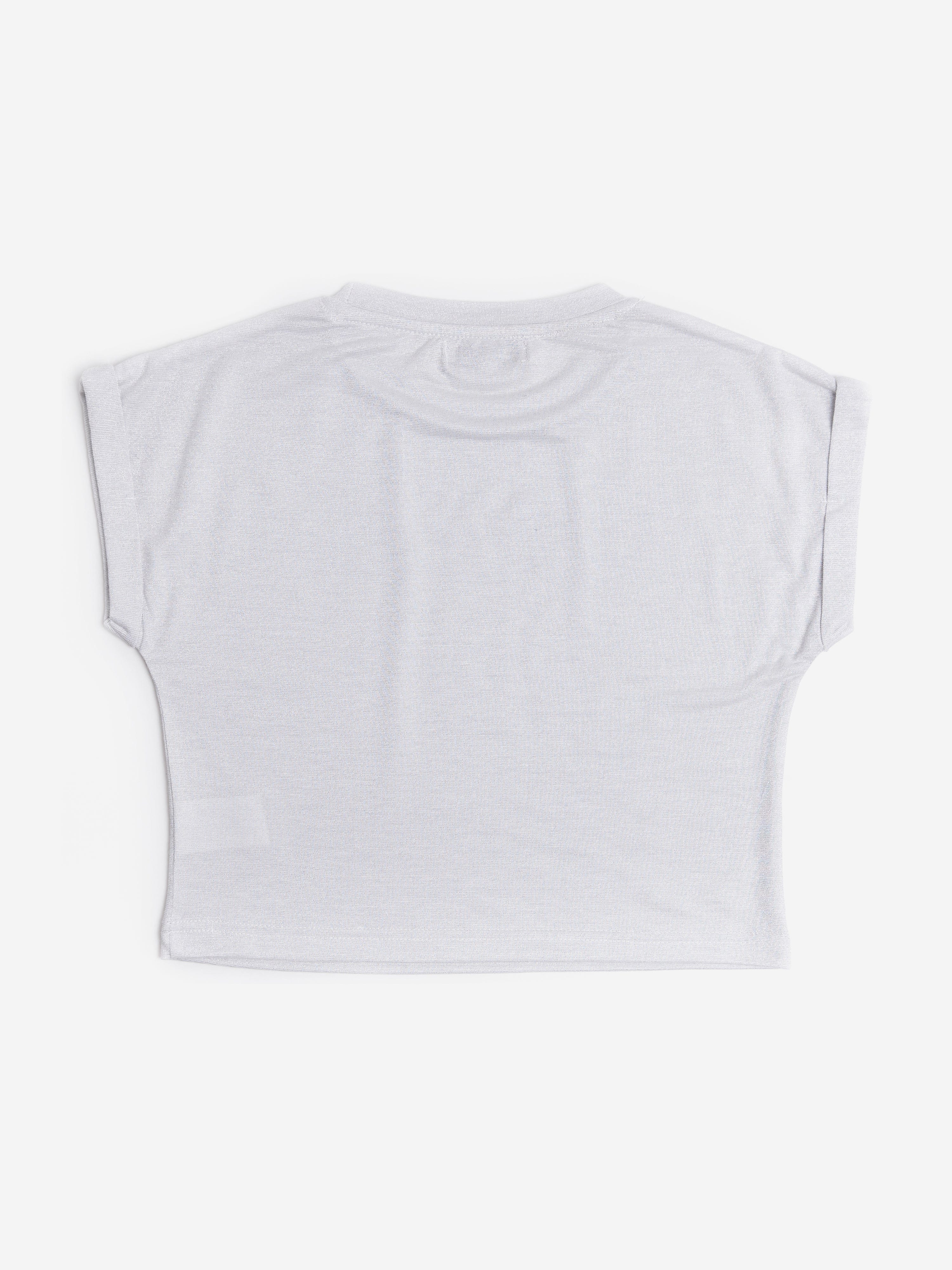 BCBG Girls Grey Glitter T-Shirt | Sparkly Casual Tee for Kids | Perfect for Parties, School & Everyday Wear