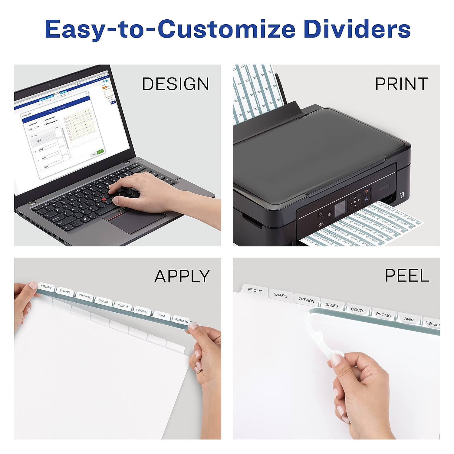 AVERY AVE11429 Clear Label Dividers for Print and Apply Index Maker - Perfect for Office Organization, File Sorting, and Document Management