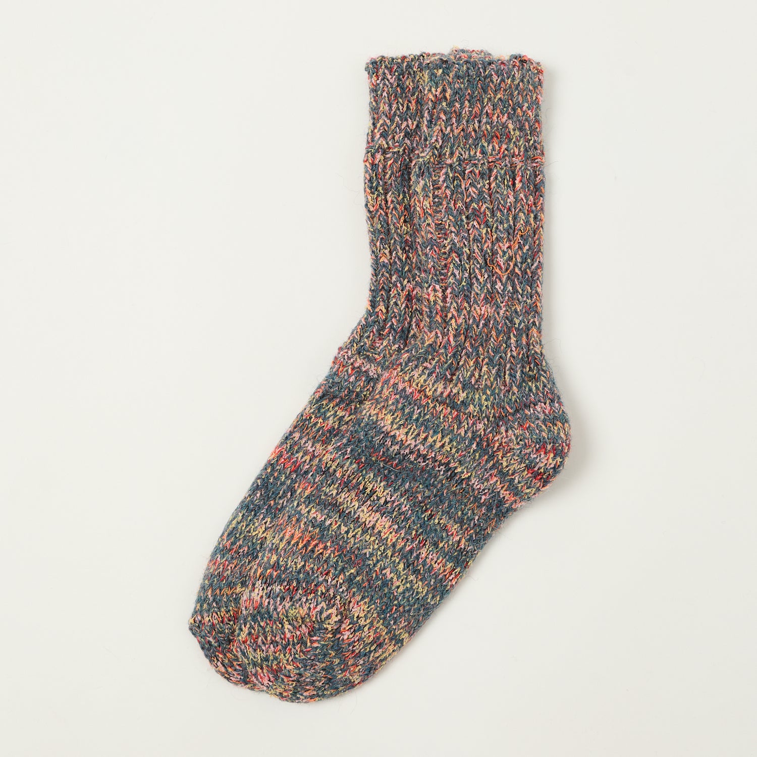 Heritage 9.1 Norwegian Granny Socks - Blue and Red Striped Wool Blend Warm Winter Socks for Women & Men - Perfect for Cold Weather, Hiking, and Cozy Home Wear