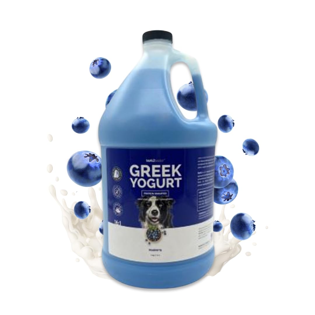 Bark2Basics Blueberry Greek Yogurt Protein Pet Shampoo - 1 Gallon All Natural Moisturizing Dog Shampoo for Dry Skin, Gentle Cleansing Formula with 16:1 Dilution | Perfect for Bathing, Grooming & Hydrating Your Pet's Coat