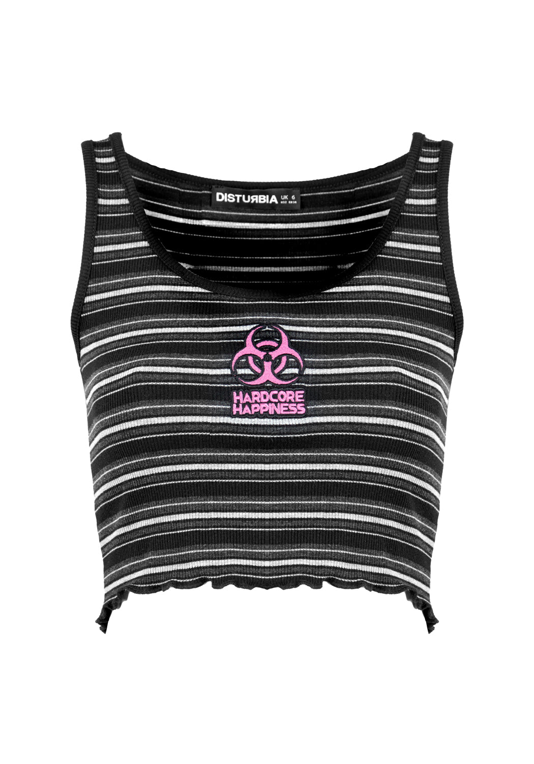 Hardcore Stripe Crop Vest for Women - Trendy Summer Workout Tank Top - Gym, Yoga & Beach Wear