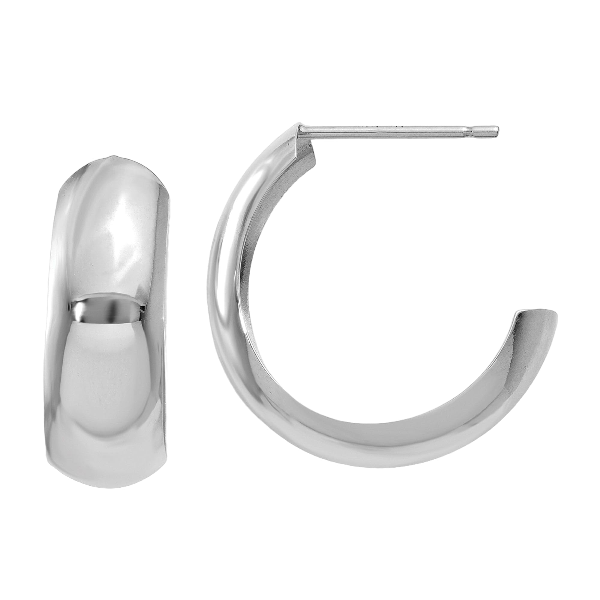 14K Solid White Gold Hoop Earrings for Women - Classic Circle Earrings for Everyday Wear, Gift Giving & Special Occasions