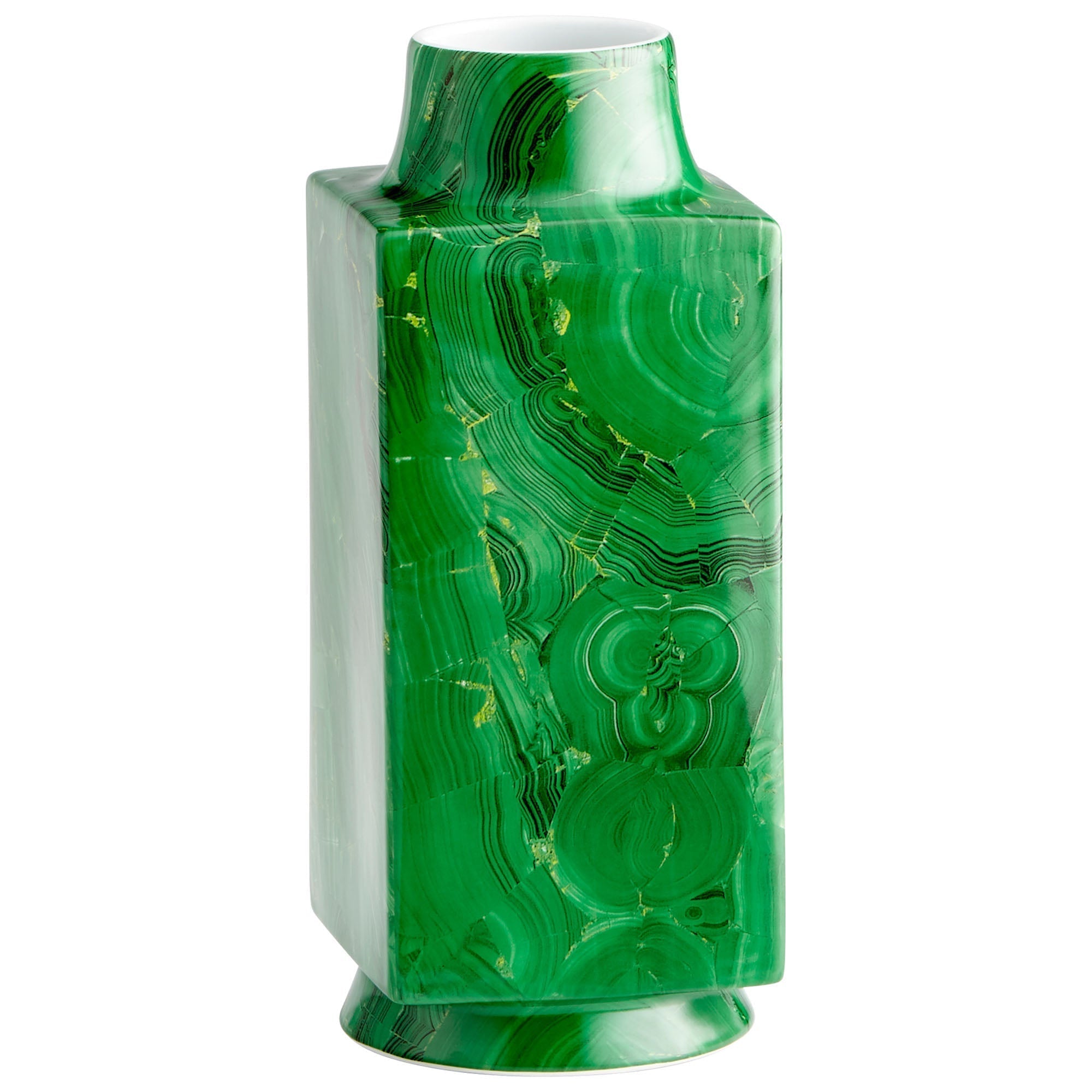 Cyan Design 09870 Jade Green Malachite Small Vase - Perfect for Home Decor, Wedding Centerpieces & Boho Style Living Room Accents