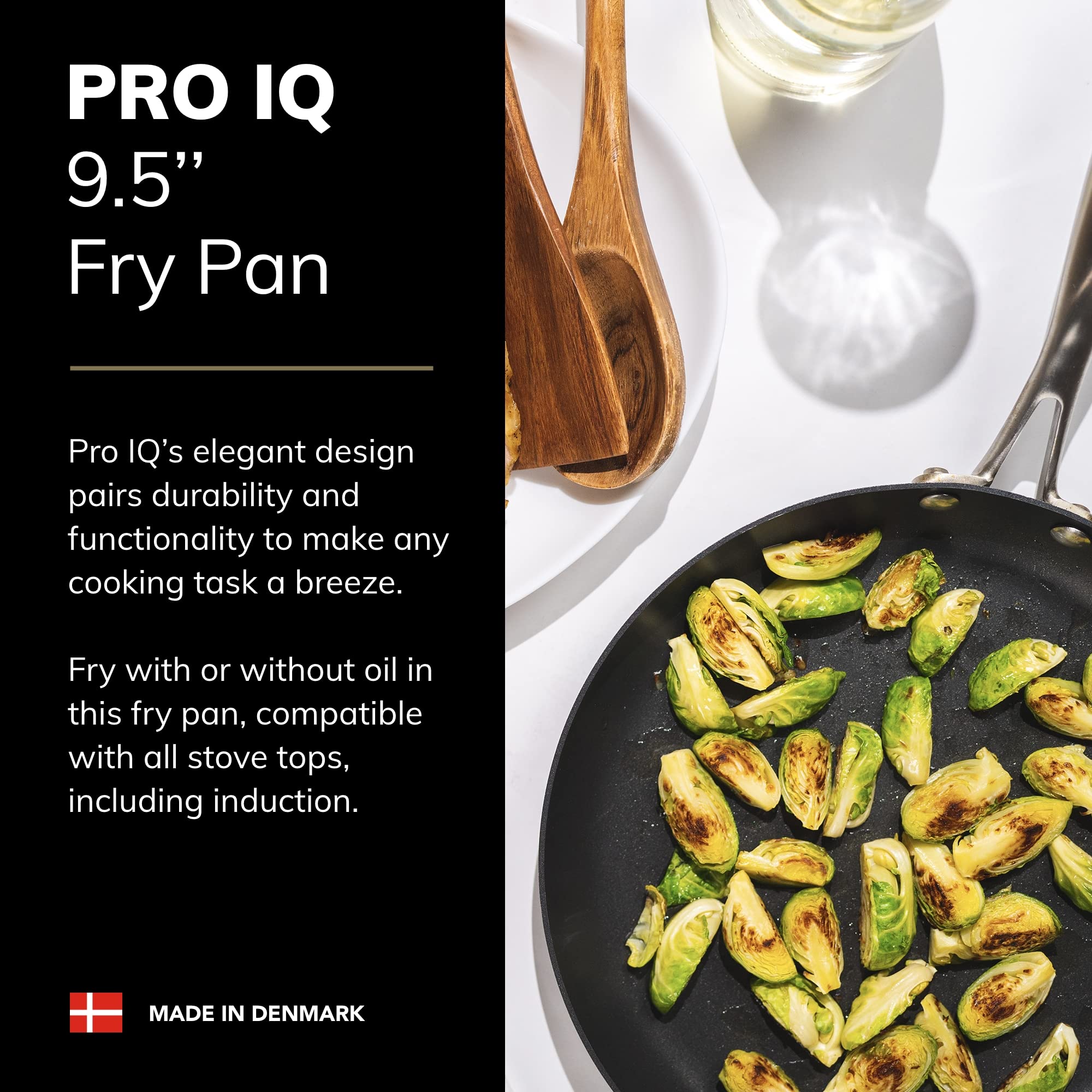 Scanpan Pro IQ 9.5” Nonstick Fry Pan - Premium Danish Cookware - Oven, Dishwasher & Metal Utensil Safe - Perfect for Searing, Frying & Sauteing - Handcrafted in Denmark