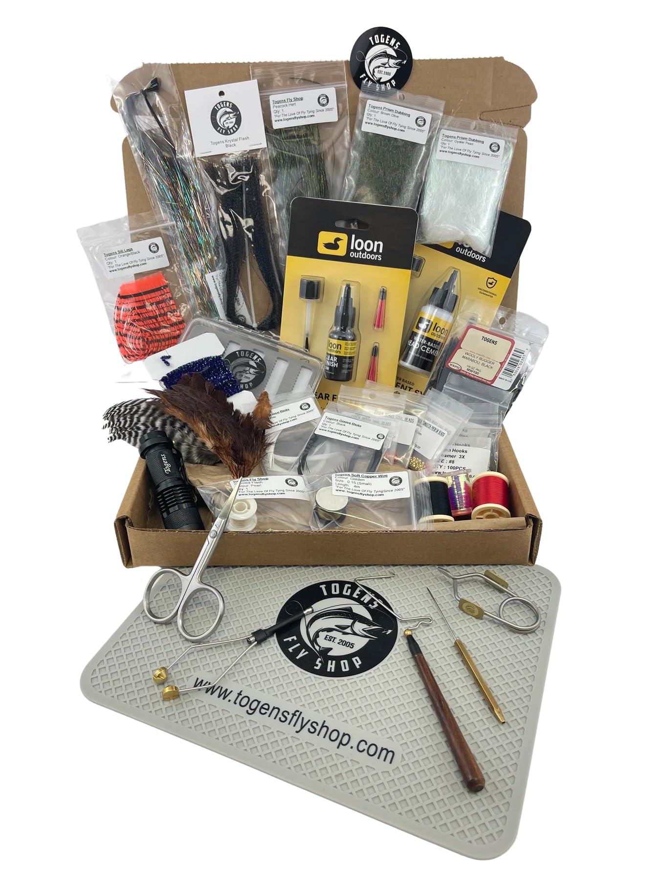 **Beginner Fly Tying Kit – Complete Starter Set with Hooks, Beads & Tools – Tie 5 Different Fly Patterns – Perfect for DIY Fishing Lures & Fly Fishing Enthusiasts**    *(Use Cases: Ideal for beginners learning fly tying, creating custom fishing flies, or as a gift for fishing hobbyists.)*
