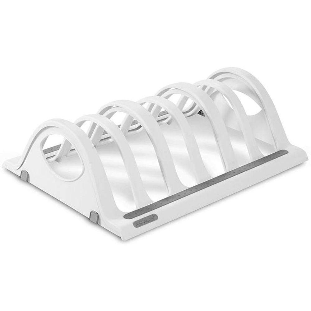 Madesmart Expandable Bakeware Organizer - Adjustable Kitchen Drawer Organizer for Baking Pans, Cookie Sheets & Cutting Boards - White - Perfect for Pantry, Cabinet & Kitchen Storage Organization