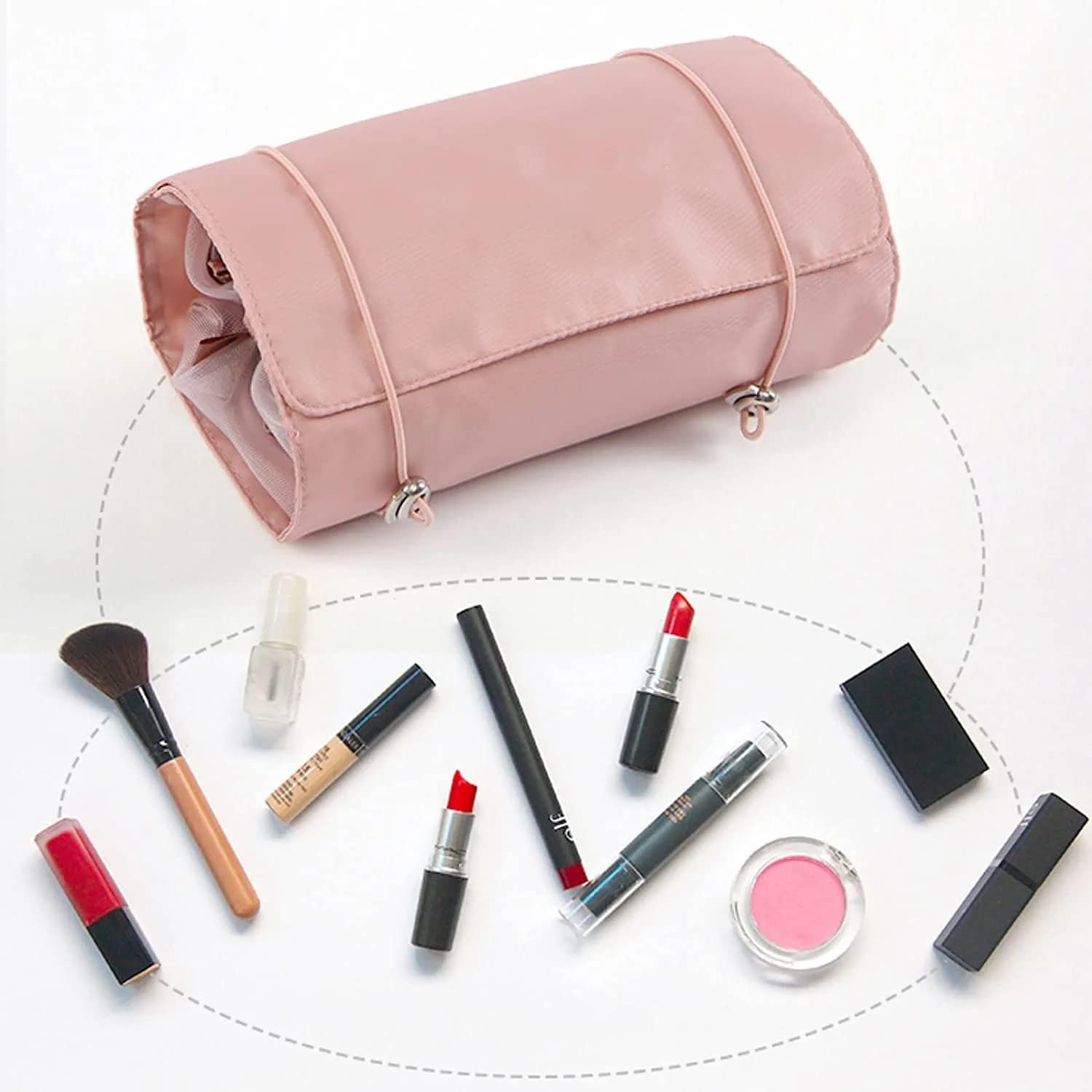 Truenix 4-in-1 Detachable Cosmetic Travel Bag - Portable Hanging Toiletry Organizer with Removable Compartments, Shower & Bathroom Storage Bag for Women (Pink) | Perfect for Vacation, Gym, Camping & Business Trips