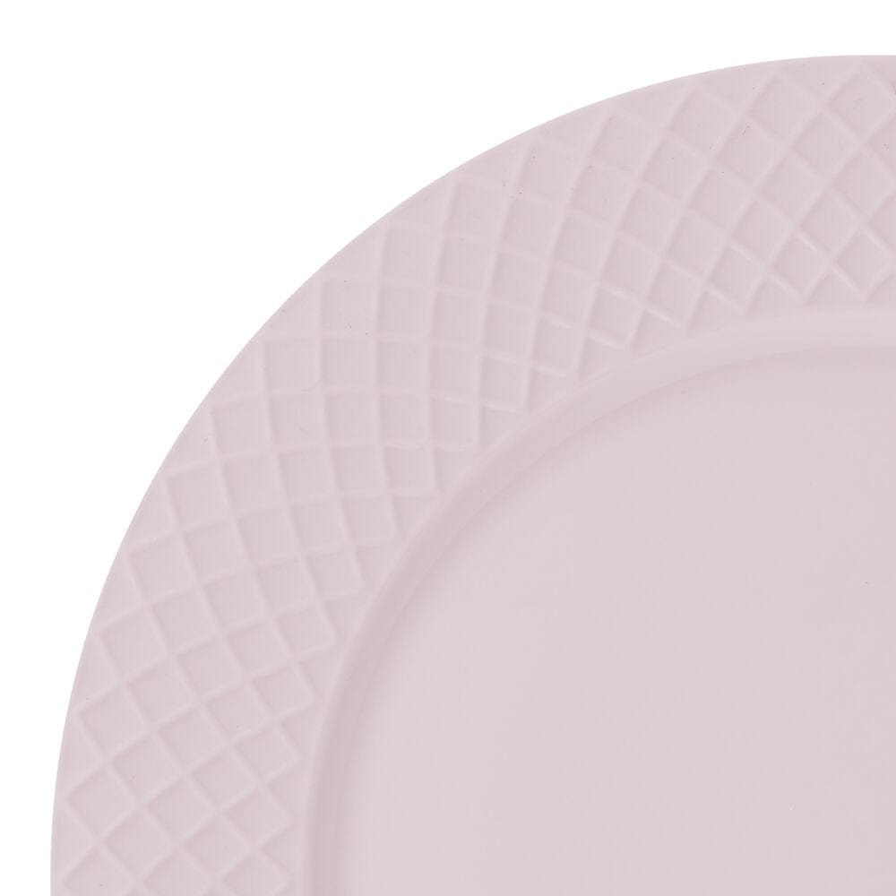Trellis Pink 12-Piece Dinnerware Set - Service for 4 People - Elegant Porcelain Plates, Bowls & Mugs - Perfect for Family Dinners, Parties & Everyday Use