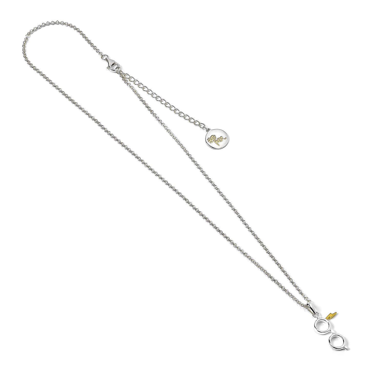 Sterling Silver Lightning Bolt and Glasses Necklace - Dainty Jewelry for Women - Perfect Gift for Harry Potter Fans, Book Lovers & Teachers - Great for Cosplay, Birthday & Everyday Wear
