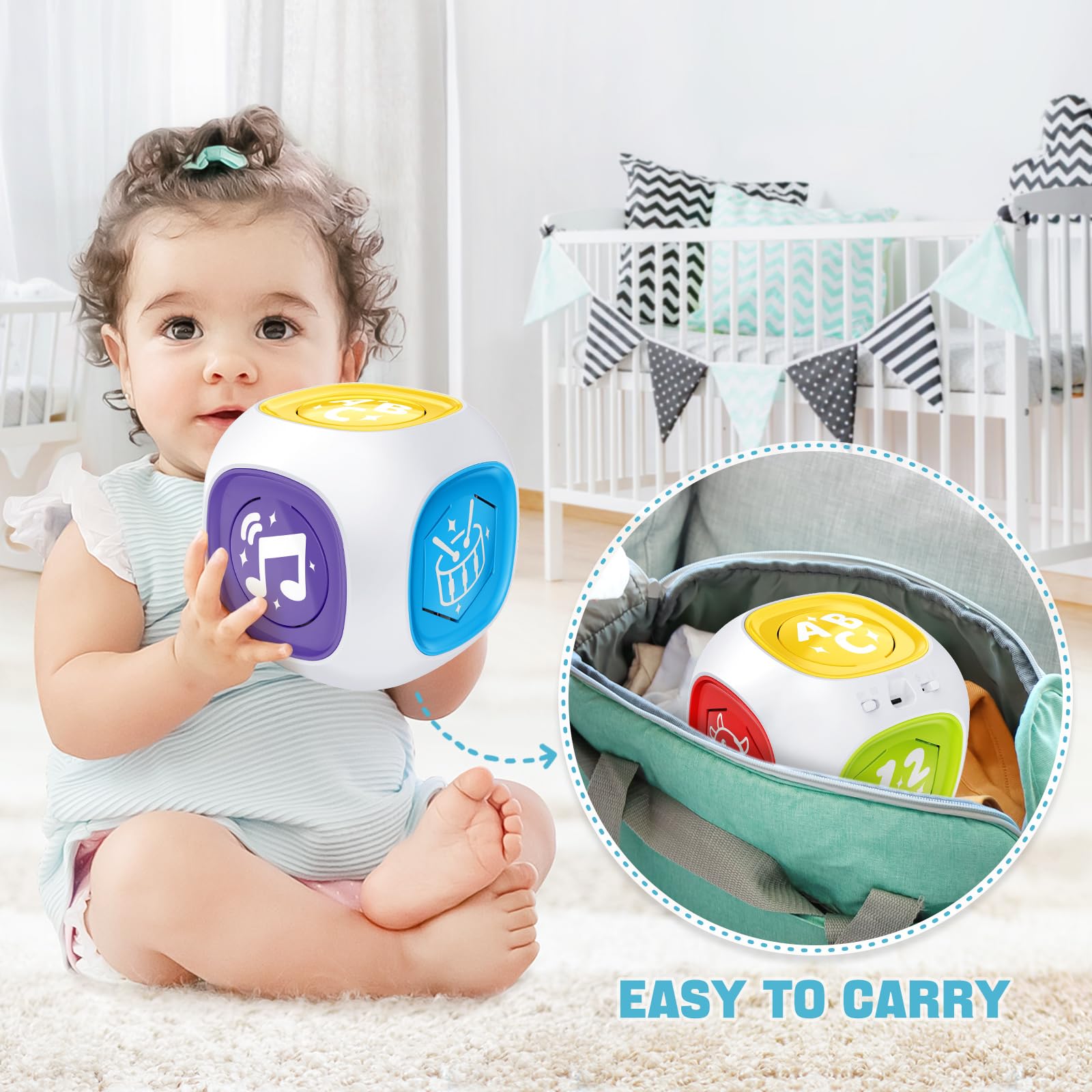 Bilingual Learning Cube Toy for Toddlers 1-2 Years - Musical & Light Up Baby Gift for Christmas & Birthdays